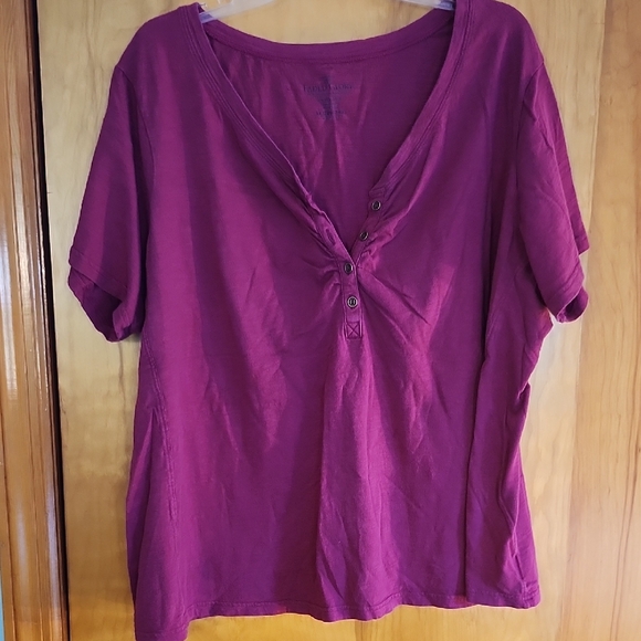 Faded Glory Women's Magenta Short Sleeve Top - Picture 1 of 10